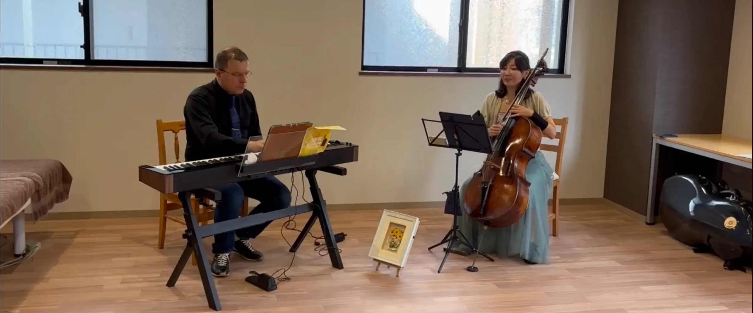 Юкі Сейко та Шаповалов Леонід під час виступу в Окураямі